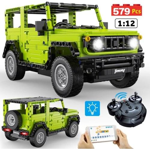 1:12 City Technical LED RC Off-road Sports Car Building Blocks Remote Control APP Programming Vehicle Bricks Toy for Children