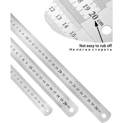 1pcs/lot 15 20 30cm Precision Double Sided Stainless Steel Metal Measuring Scale Ruler For Jewelry Making Sets Tool Supplies