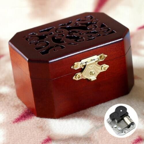 1pc Handmade Retro Engraved Music Box Mechanism Wind-Up Gift Home Decoration