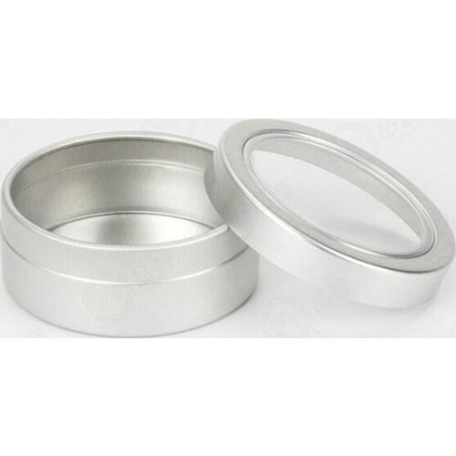 10Pcs Aluminum Empty Storage Jar Nail Rhinestone Crystal Beads Glitter Box Round Clear Nail Manicure Tools Container