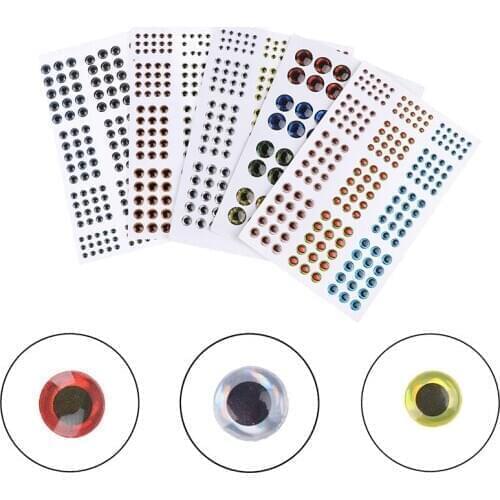 183Pcs/72Pcs 2/3/4/5D Holographic Fishing Lure Eyes Fish Eyes for Fly Tying Streamers Baitfish Wood Plastic Lure Popper DIY Eyes