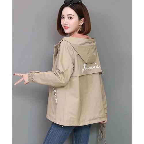 2021 Spring Autumn Women Jacket Fashion Hooded Windbreaker Female Long Sleeve Casual Jackets Loose Plus Size Coat Outwear Tops