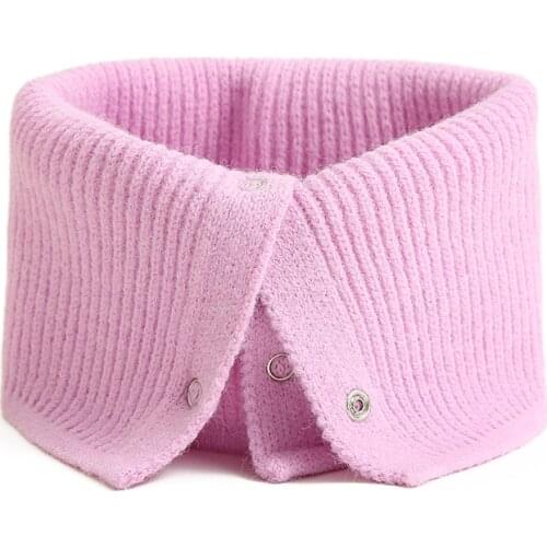 2020 Women Ring Scarf Warm Collar Solid Winter Button Neck Scarves Unisex Magic Infinite Snood Face Cover Female Knitted Bandana