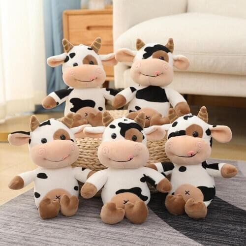 25CM Lovely Milk Cow Plush Toys kawaii Stuffed Soft Animal Cattle Toys Cute Dolls for Children Girls Home Decor Birthday Present
