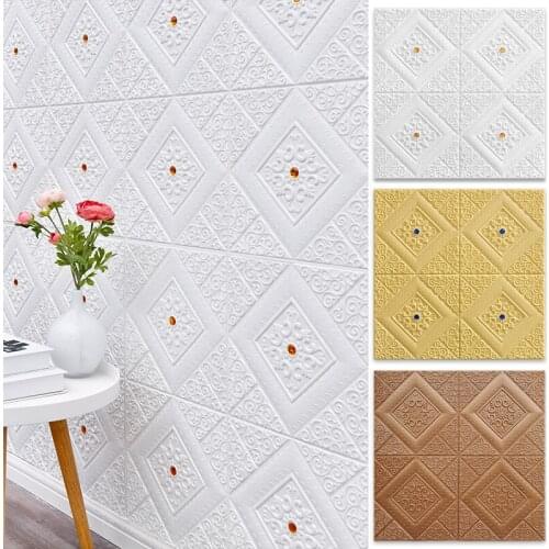 3pcs Ceiling Wall Stickers Self-Adhesive Roof Wallpaper Kitchen Home Decor Living Room Bedroom Decoration Bathroom 3d Foam Panel