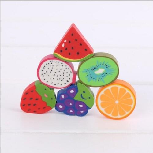 4PCS Cute Fruit Eraser school supplies fruit rubber kawaii Watermelon Oranges Kiwi erasers For kids