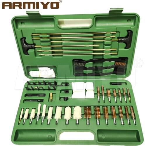 Armiyo 62pcs/set .17Cal .22Cal .30Cal 12GA All Caliber Universal Gun Bore Brush Rifle Barrel Cleaning Kit Hunting Accessories