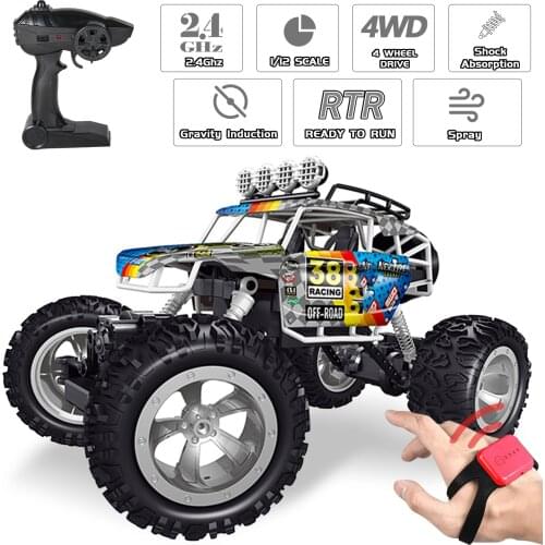 QX3688-38ST RC Car 2.4Ghz 1/12 Spray Car Off Road RC Trucks 4WD Climbing Vehicle with Control Watch Gifts for Kids Adults