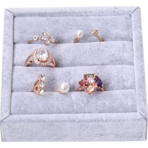 Burlap Velvet Ring Trays Jewelry Showcase Displays Tray Storage Jewelry Packaging Tray