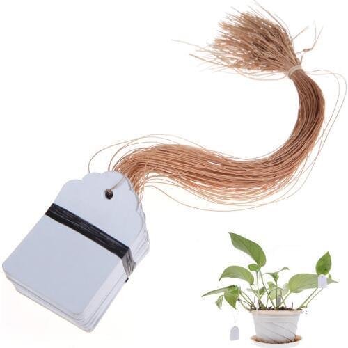 100Pcs Plastic Plant Labels Flower Nursery Pot Marker Hanging Tags for Garden Decoration White Garden Ornaments