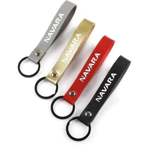 Fashion car Key chain Artificial Leather Rope PU Keychain for Nissan NAVARA Qashqai Murano X Trail car Key ring Accessories