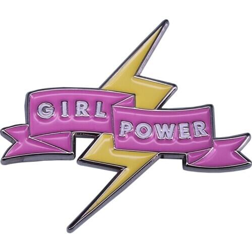 Girl power brooch Be brave and strong female empowerment pin feminism collection
