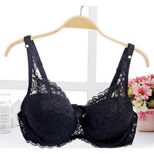 Big cup B C Summer thin cup Bra Sheer Lace Push Up Seamless Bra For Women big size Breathable lady Underwear bra 32 34 36 38 40C