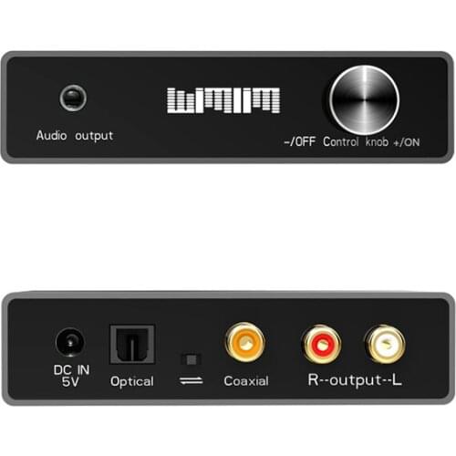 DAC 24bit 192khz Optical Coaxial to Audio Converter Output RCA3.5 to Amplifier for Home theater TV