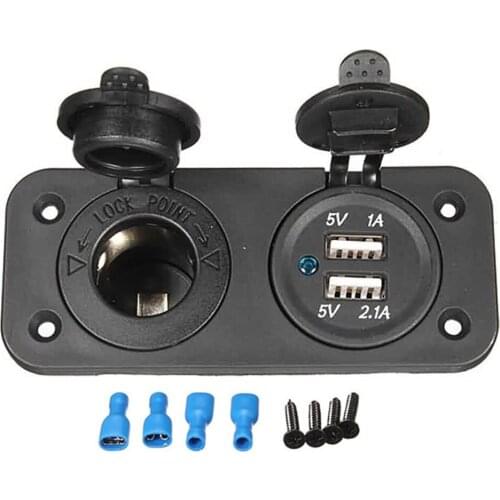DC 12V Dual Car Cigarette Lighter Socket Splitter USB Charger Power Adapter 12V Car Cigarette Lighter Charger