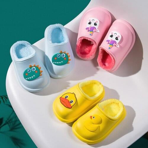 Baby Shoes Winter Slippers Warm Waterproof Cute Cartoon Toddler Children Boys Girls Kids Soft Sole Shoes Anti-Slip