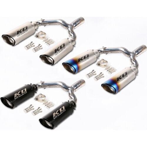 Dual-outlet for Suzuki GSR400 GSR600 Motorcycle Exhaust Pipe Middle Pipe Slip On 51mm Mufflers Removable DB Killer Escape 250mm