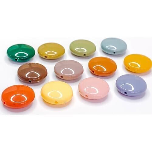 Resin Plastic Round Beads Pendant Earring Findings Accessories Bracelet Jewelry Making Component Diy Handmade Material 10pcs
