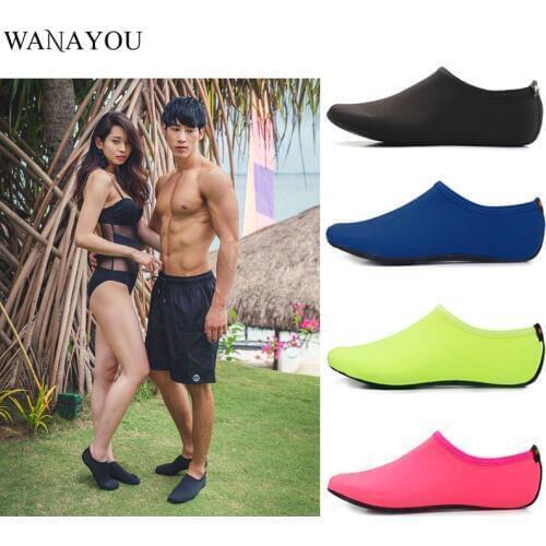 WANAYOU Summer Light Water Shoes Men Women Solid Color Aqua Beach Shoes Non-Slip Swimming Sneaker Seaside Socks For Men
