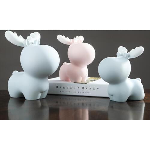 Cute elk piggy bank christmas gift idea Abstract pink blue children gift money box decoration