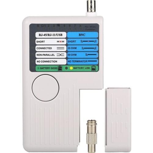 RJ11 RJ45 USB BNC LAN Network Multi-Function Tester Four-in-One Cable Tester For UTP STP LAN Cables Tracker Detector Top