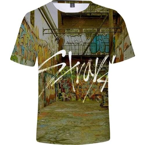 Fashion Stray Kids 3d T Shirts Printed Summer Men Women T-shirt Casual Short Sleeve Round Neck 3D T-shirts Tee Shirt Clothes Top