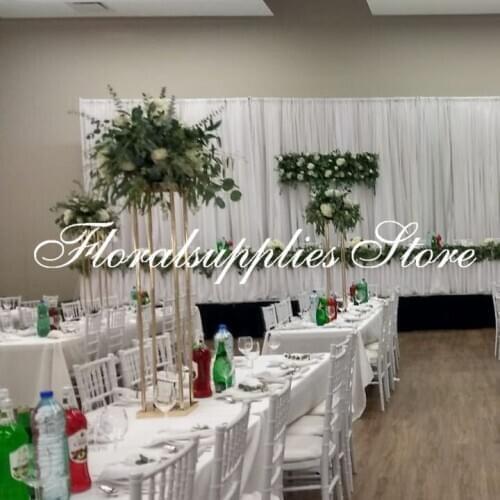 Wedding Decoration Vase for Tables Vintage Gold Silver Centerpiece Metal Flower Stand Columns Stage Floor Frame