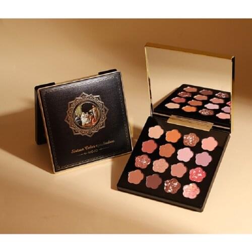 16-Color Eyeshadow Palette Oil Painting Color Bead Matte Polarized Glitter And Delicate Non-Flying Powder Eyeshadow