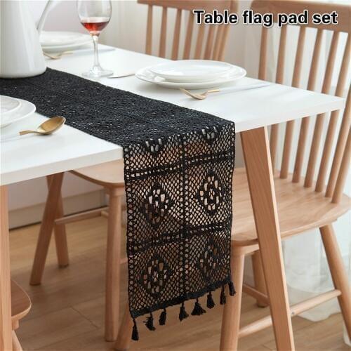 Pastoral Handmade Crochet Cotton Lengthened Table Runner Flag Cabinet Piano Cover Wedding Christmas Decoration Camino De Mesa