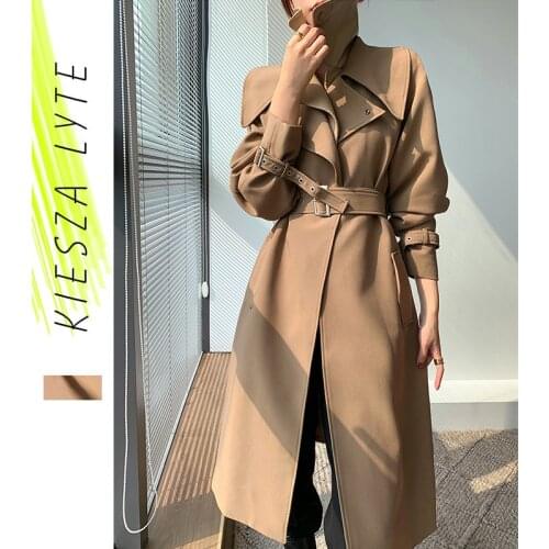 Runway Fashion Women Trench Coat Women Autumn 2021 New British Long Jacket Windbreaker Female Outerwear Designer Clothes