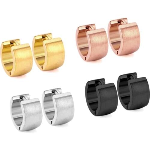 LUXUKISSKIDS 7mm Hoop Earrings For Women Fashion Jewelry Gold Stainless Steel Hoop Earrings Set Men Girl brincos pendientes