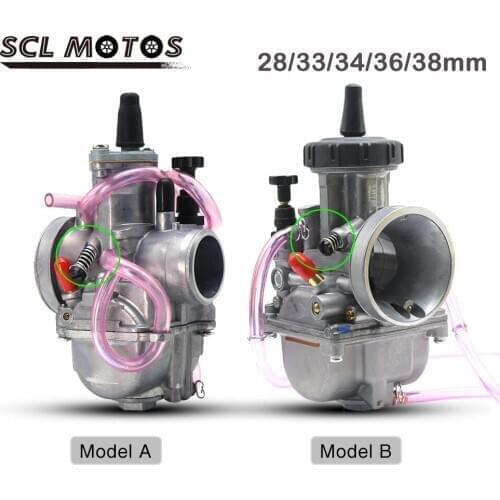 SCL MOTOS PWK 28mm 33mm 35mm 36mm 38mm Motorcycle Carburetor Carburador Keihin Carb For 2T 4T Engine 100cc-350cc Moto Racing