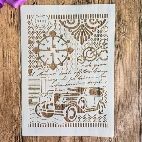 A4 29 *21cm car DIY Stencils Wall Painting Scrapbook Coloring Embossing Album Decorative Paper Card Template,wall cake