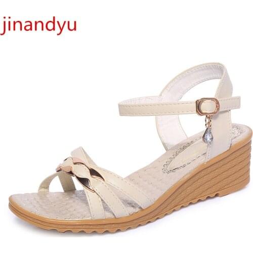 Beige Blue Wedge Shoes Woman Sandals Platform High Heel Girls Shoes Fashion Summer Cheap Shoes with Women Sandals