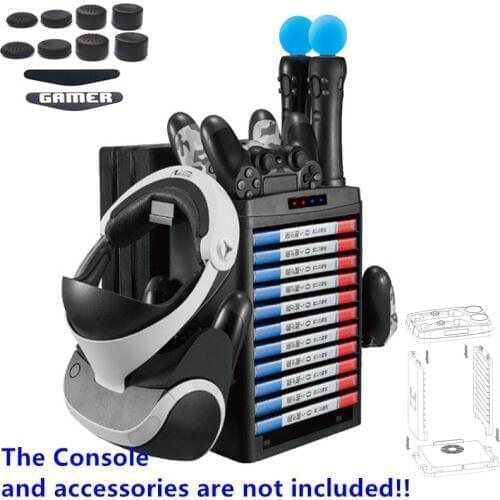 Vertical Stand,Cooling Fan Cooler,Game Storage Tower ,Charging Dock Station,Multi For Playstation 4 PS4 Pro Slim PS Move PS VR