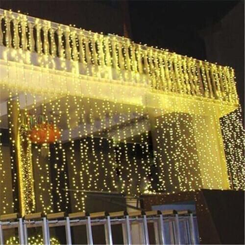 EU AU UK 6M*3M High quality waterproof LED Curtain Light String 600 LED Christmas Holiday Wedding Party Decorative Lights