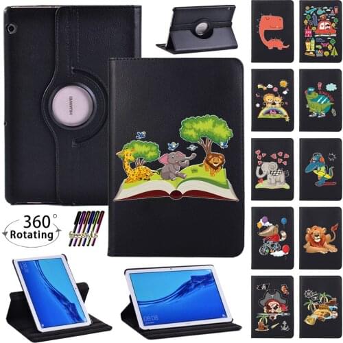 360 Rotating Case for Huawei MediaPad T3 10 9.6"/MediaPad T5 10 10.1" Tablet Foldable Magnetic Automatically Wake Up Case