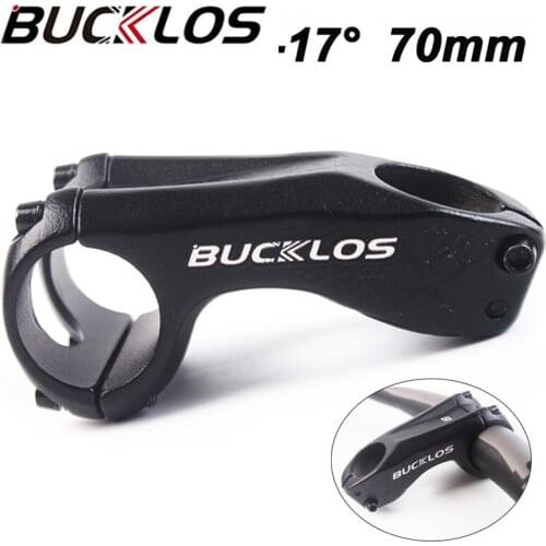 BUCKLOS High Strength 31.8mm Bicycle Stem -17 Degree 70mm Road Mountain Bike Stem Ultralight Handlebar Stem Cycling Part