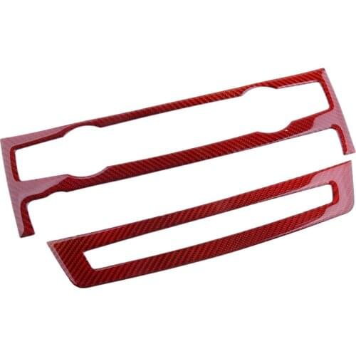 1 Set Console Air Condition CD Control Panel Cover Trim Red Carbon Fiber Fit for BMW X5 E70 X6 E71 2008 2009 2010 2011 2012 2013