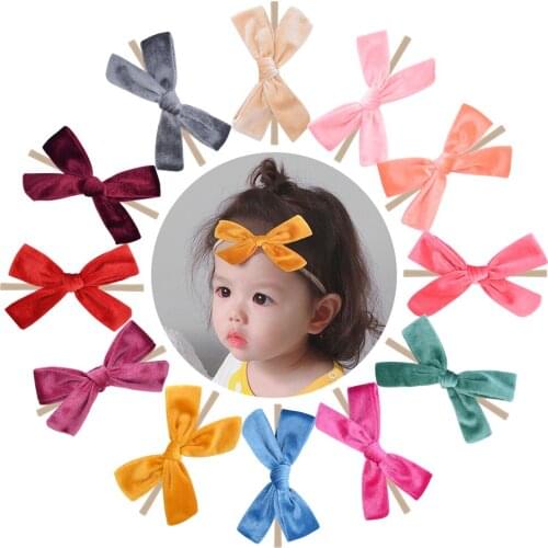 4.9 Inch 1 piece Hair Bows Baby Headband Elastic Hair Band for Girl kids Boutique Turban Handmade Headwear 2020 Hair Accessories
