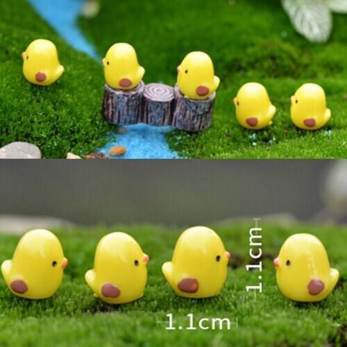 10Pcs/set Easter Party Mini Chicken Ornament Lovely Resin Fairy Miniature Garden Scene Home Garden Crafts Decoration