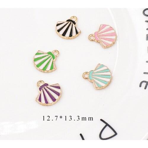 10pcs/Lot 13.3*12.7mm Shell Diy Handmade Oil Enamel Charms Design for Jewelry Making Earring Bracelet or Necklace