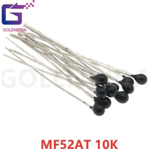100pcs 10k OHM NTC MF52AT 3950 Thermistor Resistor NTC-MF52AT MF52 10K +/-1% Thermal Resistor