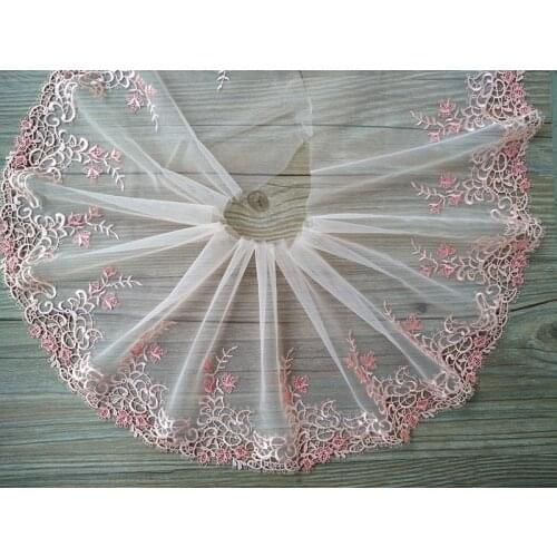 20Yards Exquisite Floral Fabric Venise Embroidery Ribbon Dress Collar Skirts Neckline Mesh Lace Trim Clothes Material 18cm