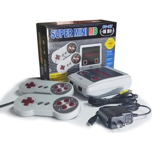 2018 New Retro Mini TV Video Game Console For Sega MegaDrive 16 Bit Games with 167 Different Built-in Games Two Gamepads AV Out