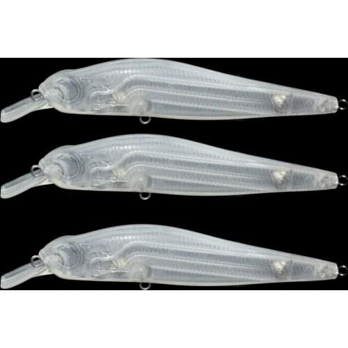 3pcs/lot Minnow Bait 11.5cm 9.3g Artificial Lures Floating Hard-baits Blank Wobblers Transparent unpainted lure