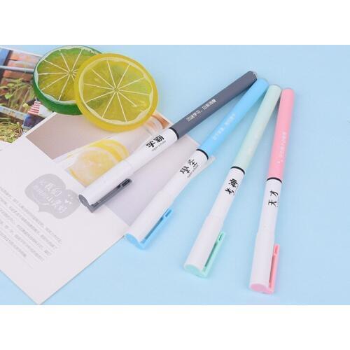 4 Pcs Cartoon Erasable 0.38mm Gel Pen Student Escolar Papelaria School Office Signature Pen Promotional Gift Writing Stationery