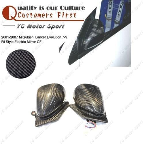 Car Accessories Carbon Fiber RI Style Side Mirror Fit For 2001-2007 Evolution 7-9 EVO 7 8 9 Side Electric Mirror