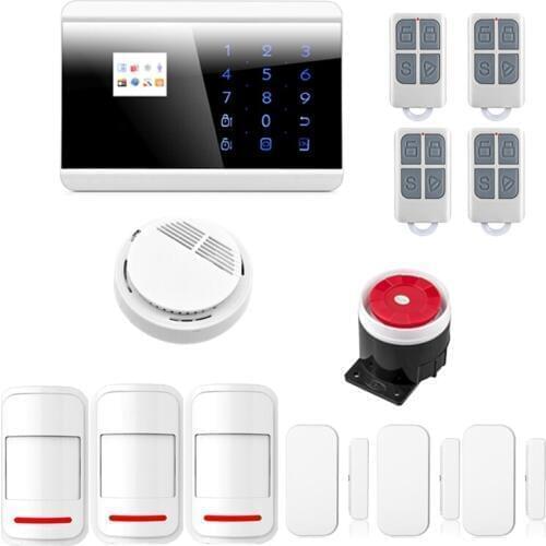 Wireless GSM&PSTN Burglar Alarm System Android/ iOS APP Control Touch Screen Russian English Spanish France Languages to choose