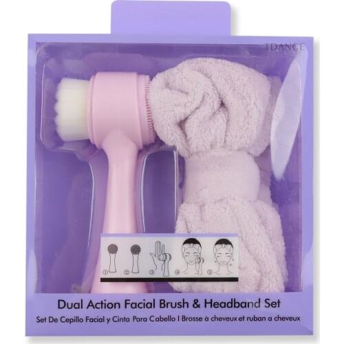 TDANCE Double-Side Facial Brush Headband Makeup Set Silicone Face Deep Pore Clean Blackhead Removal Massage Skin Care Soft Hair